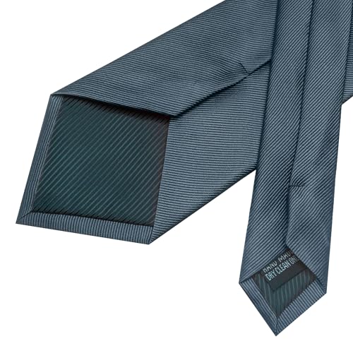 Image of JEMYGINS Formal Necktie Solid Color Tie and Pocket Square with Tie Clip Lapel Pin Sets for Men 4PCS