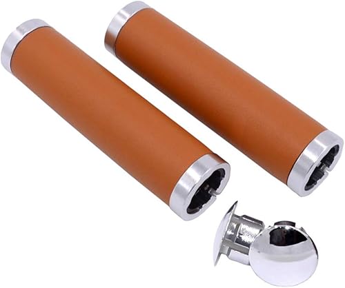 UPANBIKE - Puños de piel para manillar de bicicleta de montaña, bicicleta de carretera, bicicleta de carretera, bicicleta de engranaje fijo, 0.866in