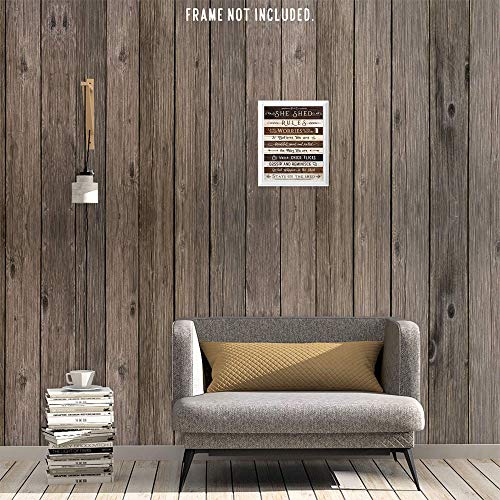 Farmhouse Style She Shed Rules Humor Art Prints, 1 (8x10) Unframed Photos, Wall Decor Gifts Under 15 for Home Office Kitchen Babe Cave Woman Girlfriend Crafts Sewing Knitting Scrapbook Whimsical Fan - Image 8