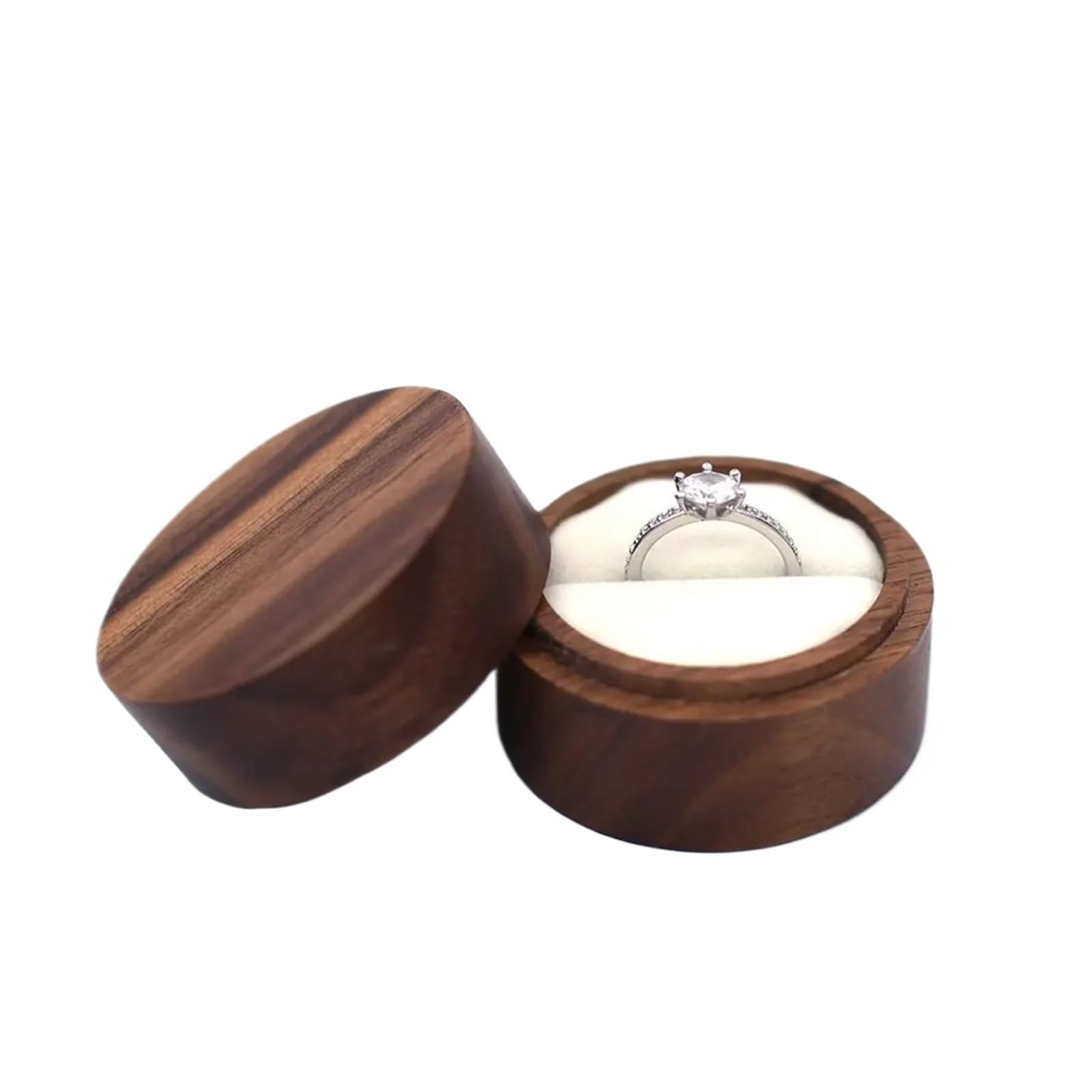 LCKKJHG Wedding Ring Box Round Proposal Case Jewelry Box Earrings Organizer Engagement Ceremony Ring Storage Bearer Presentation(Color 03)