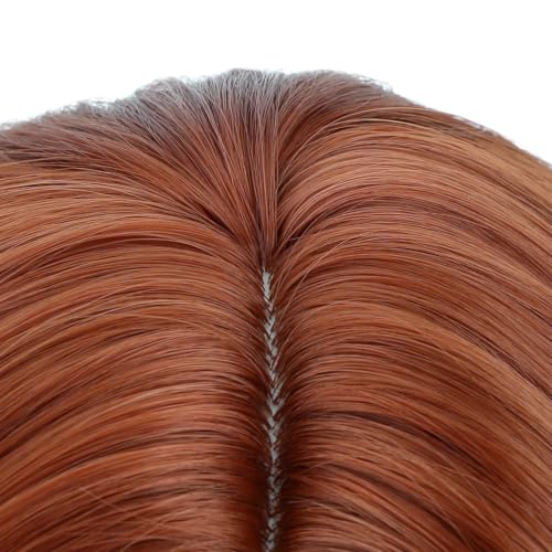 Image of PATTNIUM Kids Ginger Orange Wig Child Short Wavy Wig Dark Orange Wigs for Girls Cosplay Halloween Party Costume Heat Resistant Synthetic Wigs