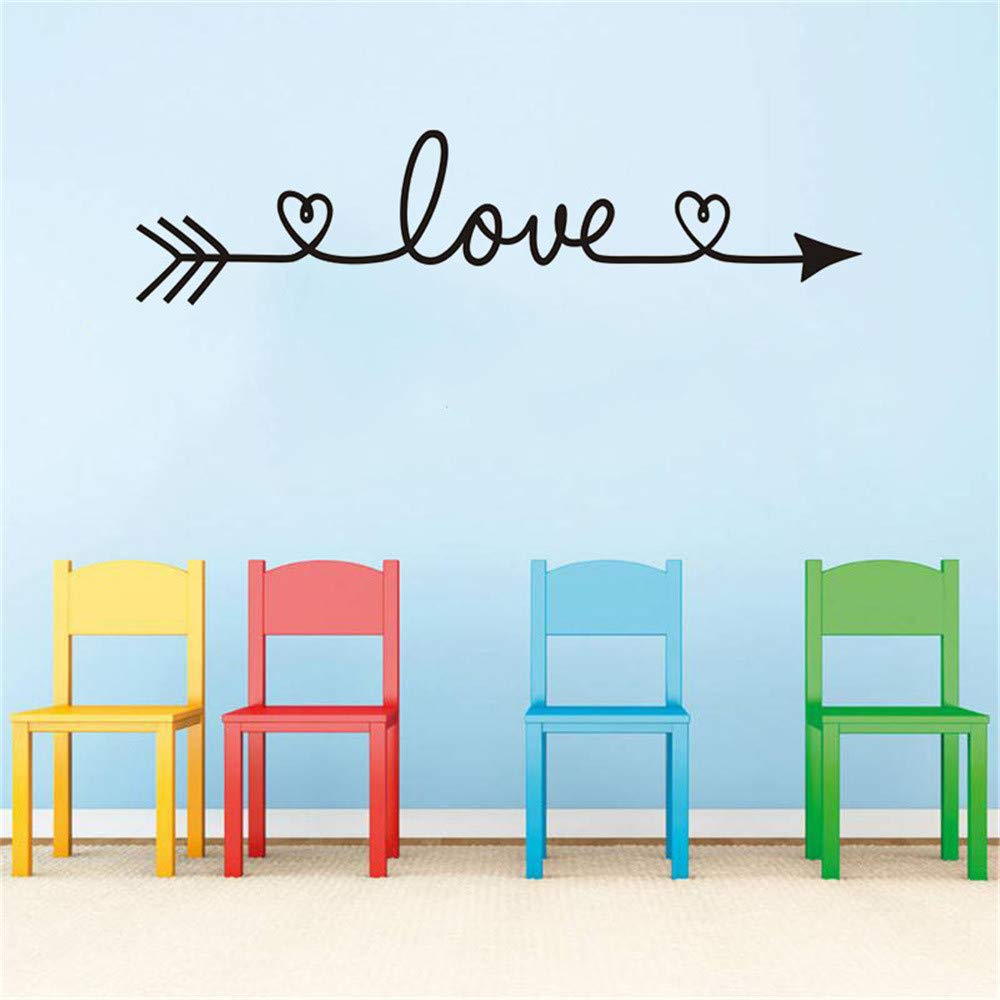 générique Chambre Art Stickers Vinyle Décor Amovible Autocollant Maison Murale Famille DIY Décor À La Maison Déco Murale Chambre Ado Fille (Black, One Size)
