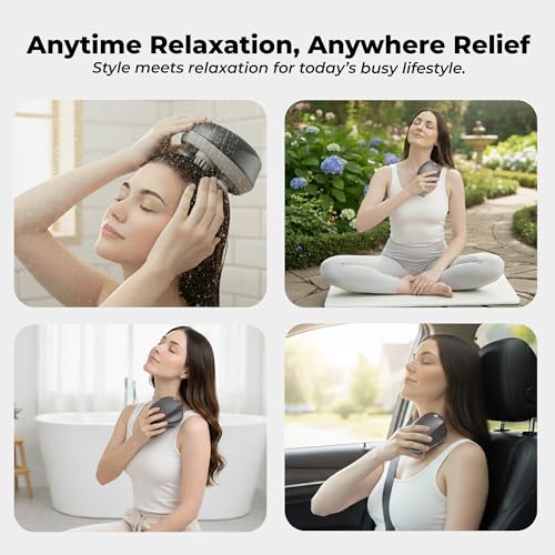 Image of Durafit91 RELAXA Rechargeable Scalp Massager | Oil Massager for Hair Growth | 96-Kneading Points Soft Medical-Grade Silicone Bristles | Detachable, Waterproof | Red Light Therapy for Stress Relief & Deep Relaxation (Blue)