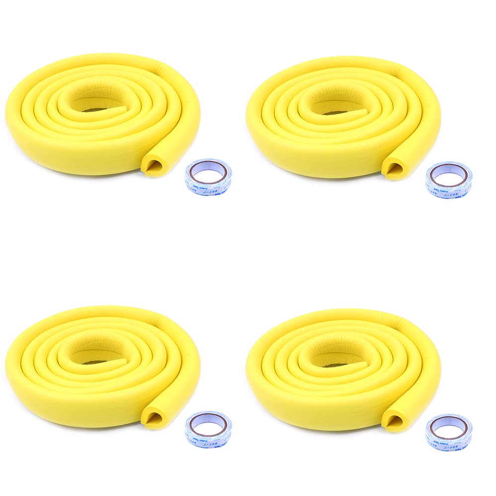 WANGCL 4 juegos de protectores para bebés, protectores de bordes de 2 m, protector suave, no tóxico, protector de esquina para bebé, niños y niños (amarillo)