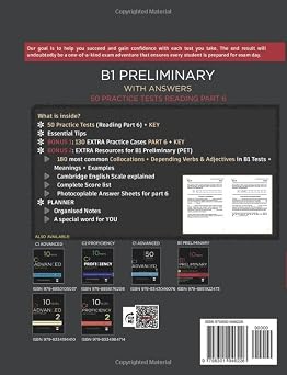 B1 PRELIMINARY Reading (Open Cloze Part 6): 50 Practice Tests for the Cambridge Exam