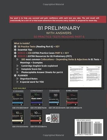 B1 PRELIMINARY Reading (Open Cloze Part 6): 50 Practice Tests for the Cambridge Exam
