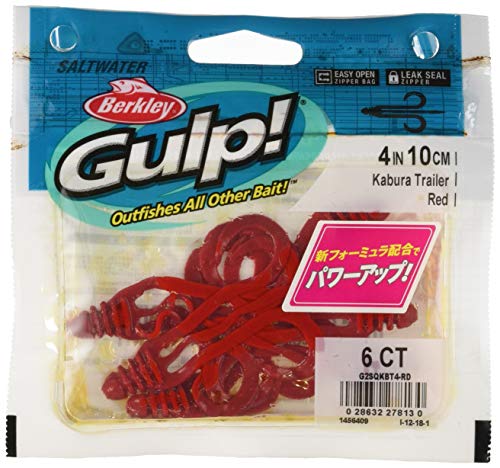 バークレイ(Berkley) ワーム ガルプ SWカブラトレーラー4インチ レッド G2SQKBT4-RD 1枚目