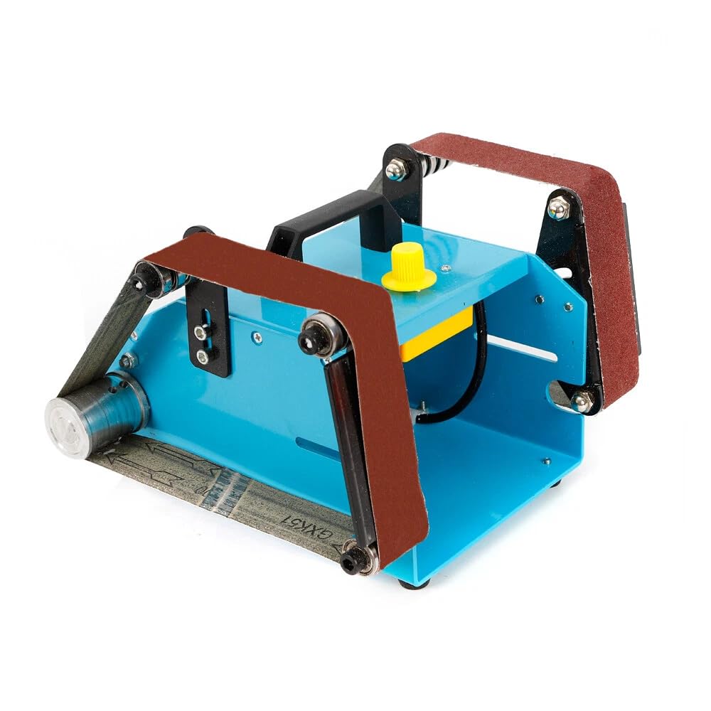 950W 800-6000RPM Electric Belt Sander Double Axis Sanding Disc Sander Abrasisive Belt Grinding Machine Double Shaft Belt Grinder Bench Grinder, para la molienda de madera de metal plástico