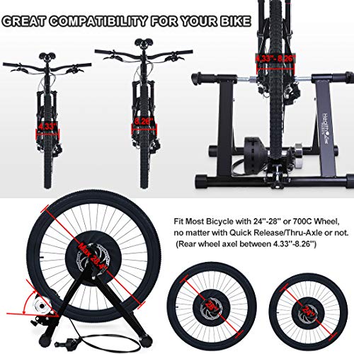 Bike Trainer Stand For 26"-28" Mountain & 700C Road Bikes, Indoor Stationary Bicycle Exercise W Quiet Noise Reduction/Wider 8 Level Resistance #TOP4