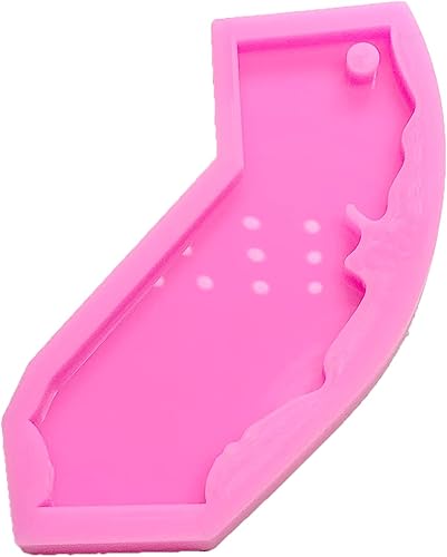 Miniatura 5 de Moldes de silicona con forma de mapa estatal de California de Estados Unidos y brillantes para manualidades, llavero de bricolaje, molde de arcilla