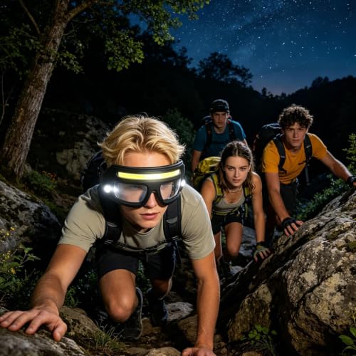 Gafas de sol para mujer y hombre con linterna frontal LED de camping 2