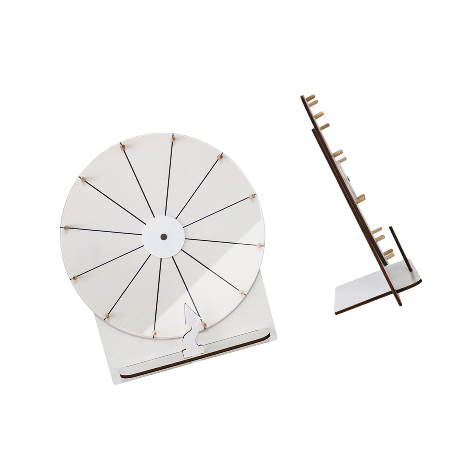 Tsophreniq Rotating Prize Wheel Stand Erasable Wood Roulette Wheel for Classroom Event Wedding Birthday and Festival Celebration Recyclable Decision