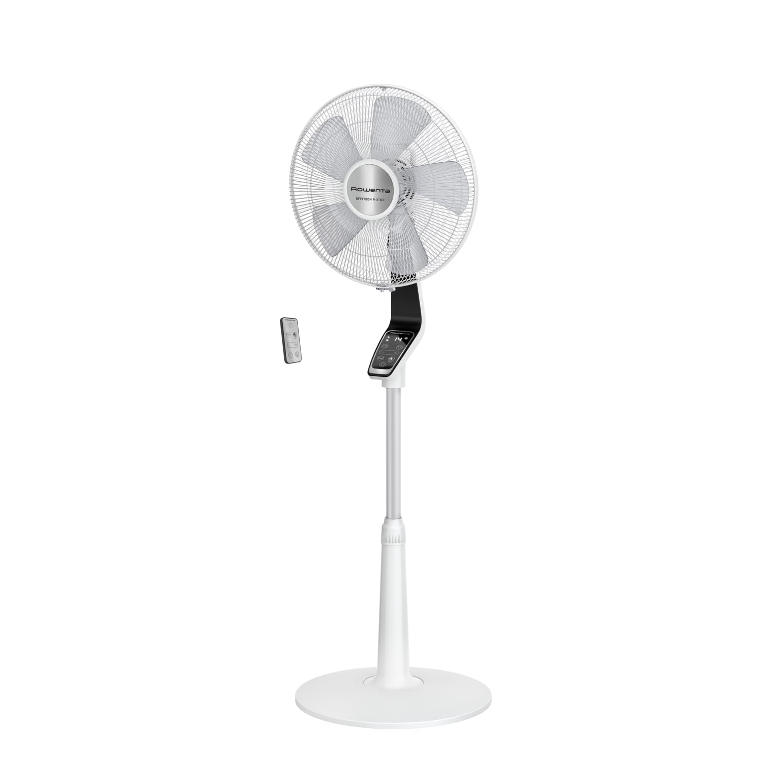 Rowenta Turbo Silence Extreme, Ventilatore a Piantana con 14 Velocità e 3 Modalità Automatiche, Ventilatore Silenzioso con Tecnologia Effitech, Oscillazione 120 gradi, Altezza Regolabile, VU5690