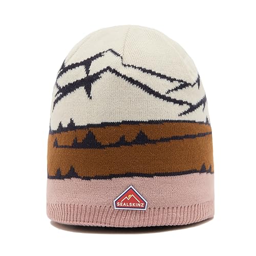 SEALSKINZ Womens Lopham Waterproof Hiking Beanie with Microfleece Lining Windproof & Breathable Hat for Cold Weather (UK Alpha L XL Cream)
