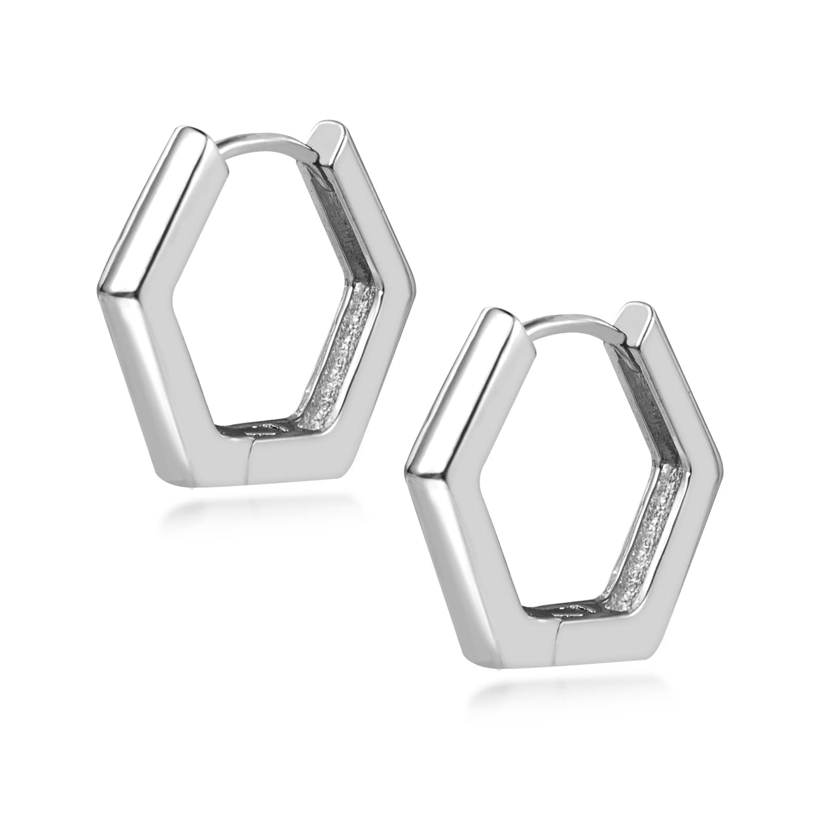 ALEXCRAFT Orecchini Donna Argento 925 a Cerchio Oro Placcato 14K/ Oro Bianco Cerchietti Piccoli con Confezione