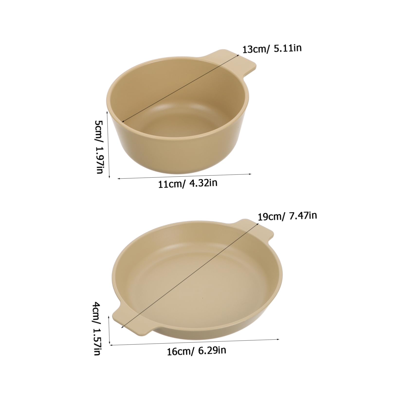 FOYTOKI Outdoor Portable Dining Set Lightweight Unbreakable Plastic Plates Bowls Kit for Camping Rv and Picnic Includes Plates Single Handle Bowls Reusable Dinnerware