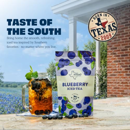 Image of HTeaO Iced Tea Bags - Makes 4 Gallons - Texas Style - Green Tea (Blueberry)