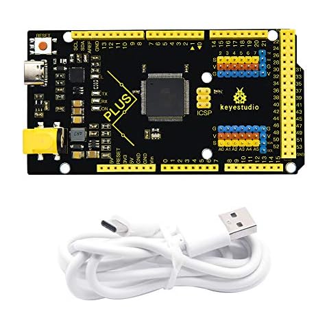 KEYESTUDIO Mega Plus 2560 R3 Board for Arduino with Type-C USB Cable, 2A Output, More Powerful MCU Contoller Board Cover