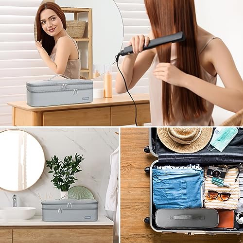 TWOOKTY Bolsa organizadora de armazenamento portátil de camada dupla para mulheres, compatível com s