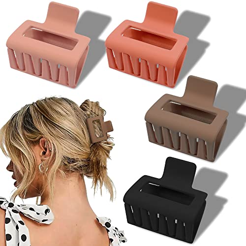 4-Pack Matte Medium Claw Clips in Neutral Tones