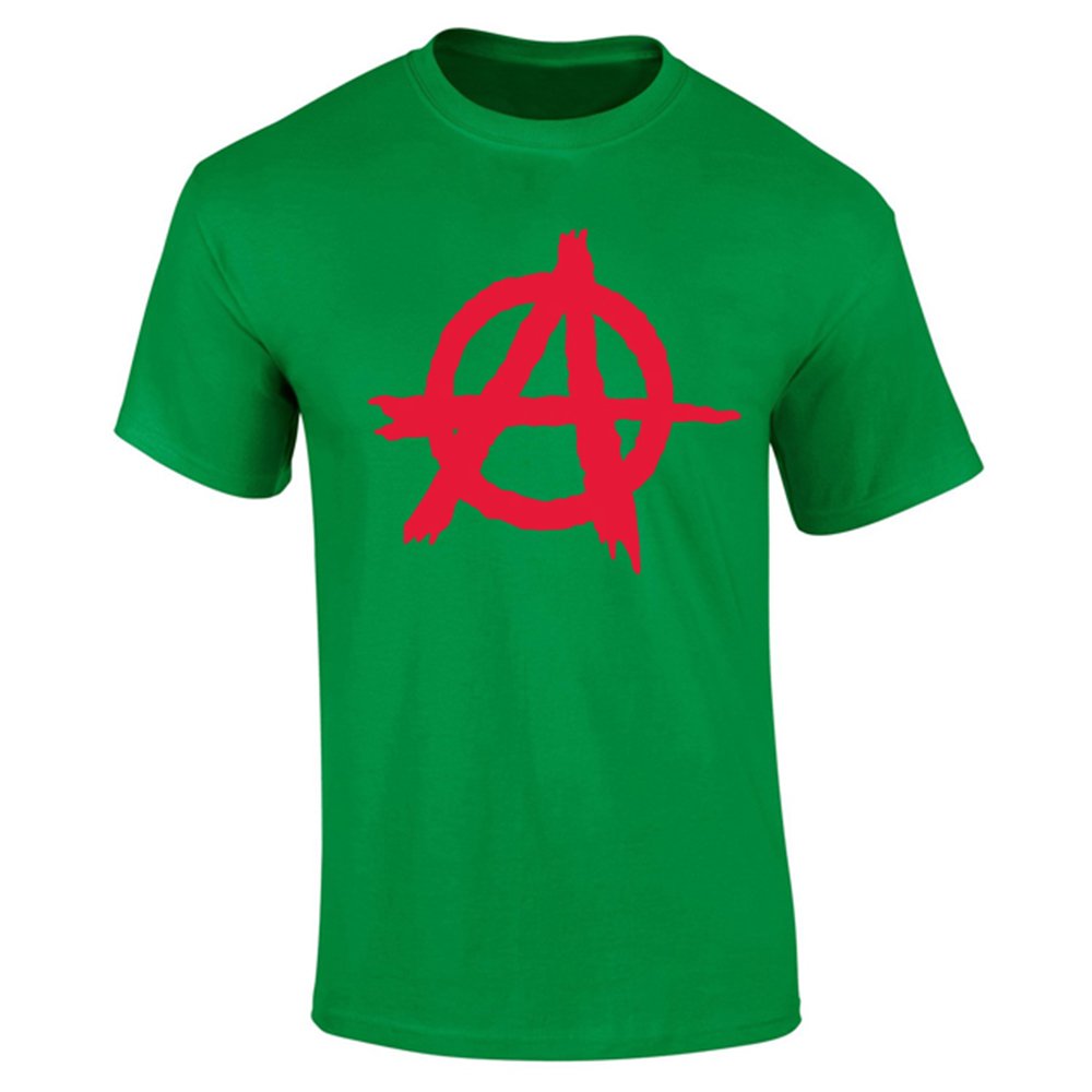Flip Men's Green Anarchy Symbol Punk T-Shirt (Xxl)