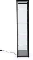 Vista 3 de Displays2go Vitrinas de 2 pies de ancho con iluminación de esquina - Negro (DCKDMT24B)