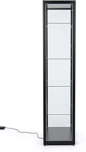 Miniatura 15 de Displays2go Vitrina de cristal con bloqueo, iluminada - plata (DCKDMT24S) plateado,Negro -,https://www.amazon.com/dp/undefined