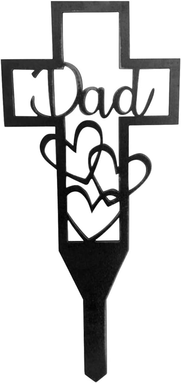Stake Grave Decorations, Metal Cross Grave Marker Signs for