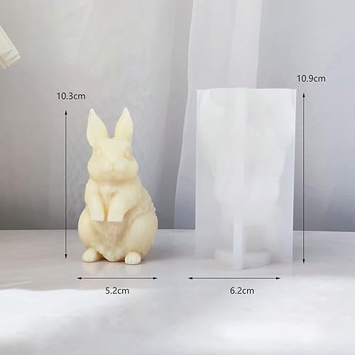 Miniatura 2 de Moldes de silicona para velas de conejo 3D molde de resina de conejo de Pascua para hacer velas arcilla polimérica yeso para decoración del hogar