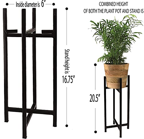 Bright Dezigns Mango Wood Planter and Metal Stand #TOP8