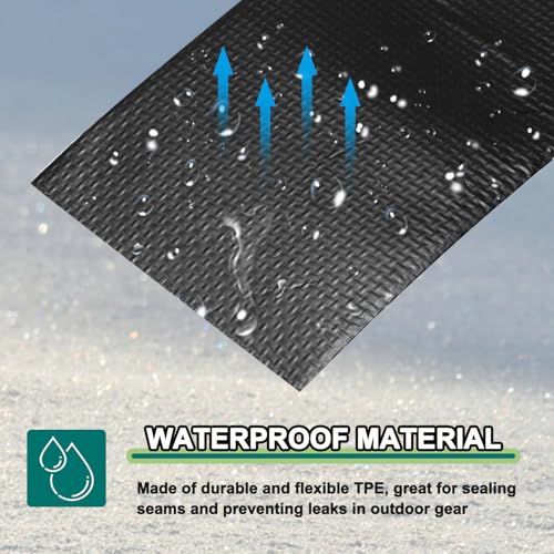 Image of PATIKIL Awning Repair Tape 8 inch x 26ft Waterproof Canvas Tape High Adhesive Tear Repair Patch Kit for PVC Tarpaulin Tent Awning Fabric RV Sail Boat Cover, Black