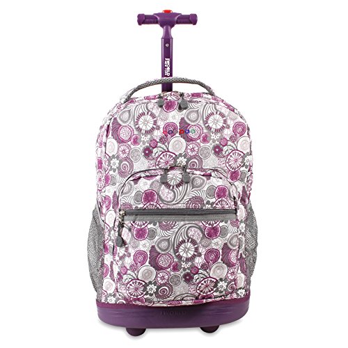 J World New York Sunrise Rolling Backpack, Lemon, One Size