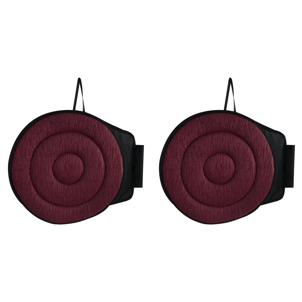 Onchdbfhuu 2pcs 360° Rotating Car Seat Cushion for Driving 15.7in Seat Cushion for Car Swivel Seat Cushion for Car for Elderly for Car Seats, Home, Chairs Burgundy Color