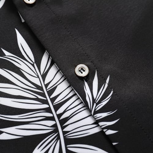 Image of Men's Hawaiian Shirt Tops Vintage Short Sleeve Button Down Beach Shirt Male Tropical Floral Summer Pullover Party Holiday