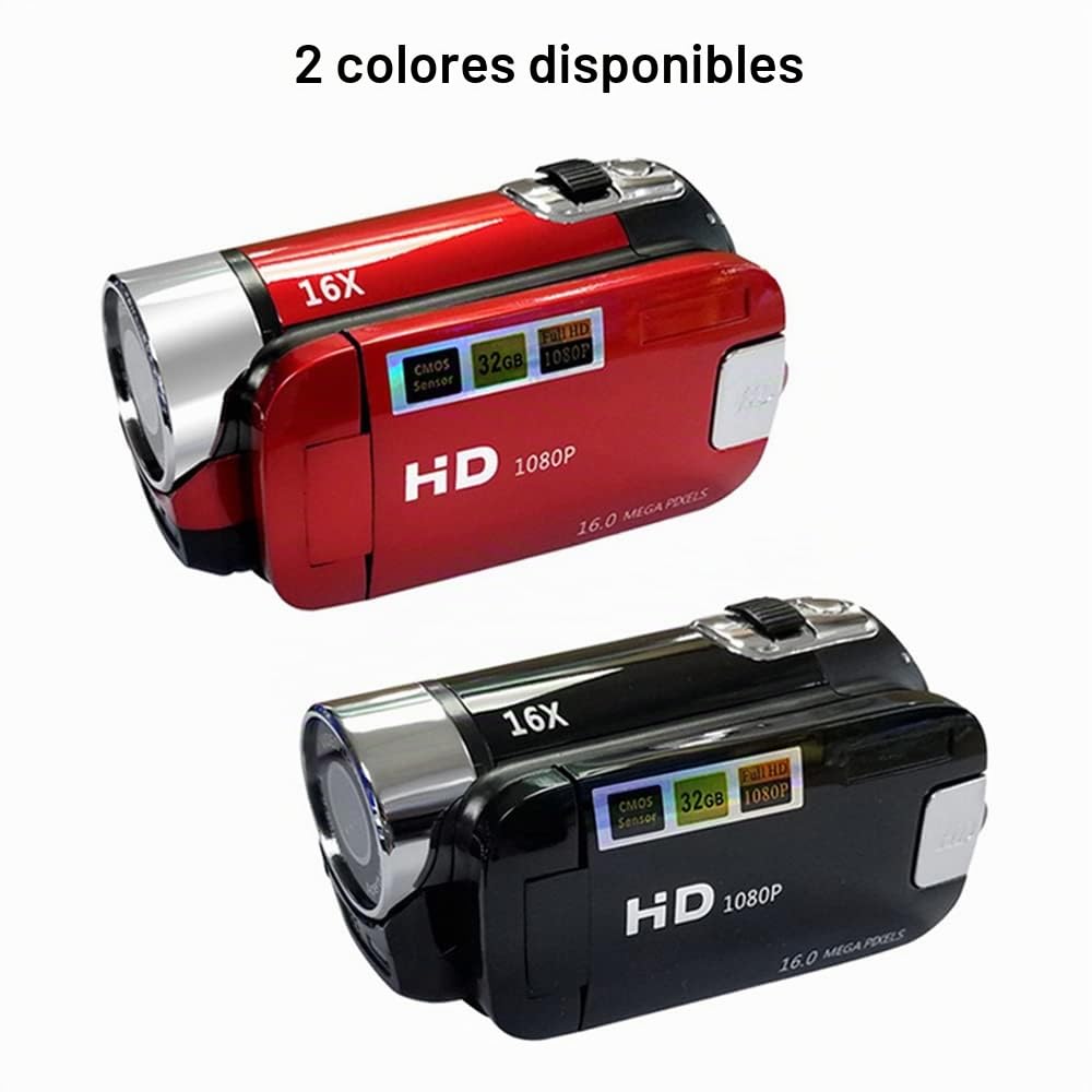Videocámara Digital portátil de Alta definición de 1080P, videocámara DV, Pantalla LCD de 16MP y 2,7 Pulgadas, batería integrada con Zoom Digital de 16X