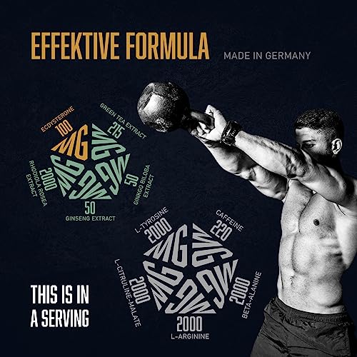 UNCHAINED® - Pre Workout Booster with Ecdysterone | 20 Servings (400g) with Caffeine | L-Arginine, L-Citrulin-Malate, Beta-Alanine + 14 Other Active Ingredients | 100% Focus & Energy | Lemon Lime - Image 4