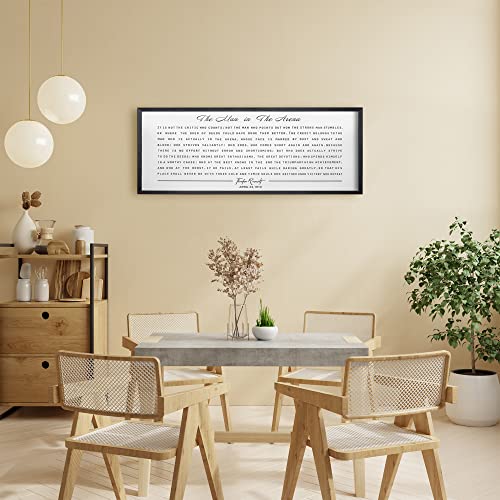 The Man In The Arena 48”X20” Framed Inspirational Wall Art For Home Decor Sign Office Wall Decor Motivational Signs (48X20 Inch, Black) #TOP3