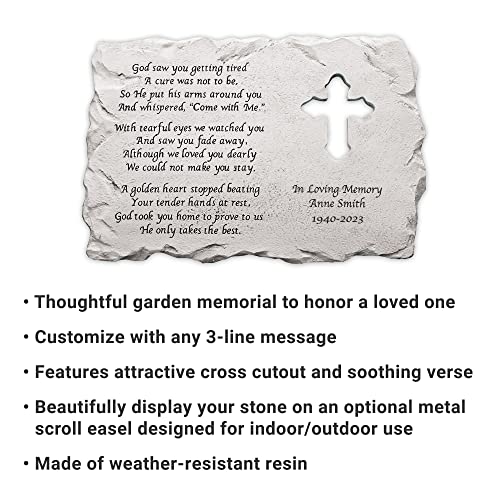 Let’s Make Memories Personalized Cross Memorial Stone - Sympathy - Condolences - Garden Marker #TOP2