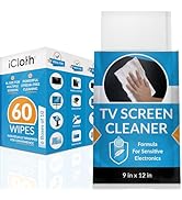 iCloth XL TV Screen Cleaning Wipes – 9" x 12" Large Pre-Moistened Cloths for Cleaning Smart TVs, ...
