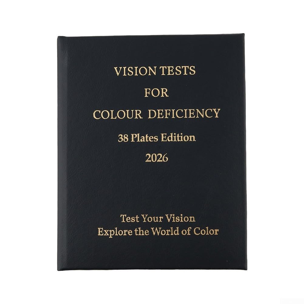 Ishihara 2026 - Libro di prova delle differenze di colore con 38 piastre, strumento essenziale di optometria per lo screening congenito del daltonismo, album di rilevamento delle carenze rosso-verde