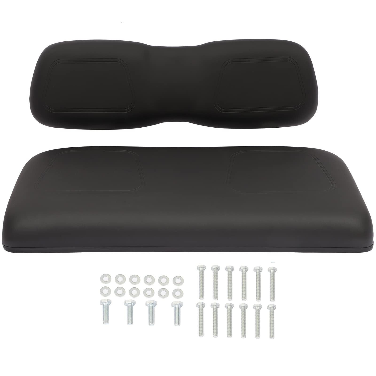 SCITOO Front Seat Cushions Replacement for Club Car DS, Golf Cart Front Seat Replacement Cushions, Black, 2 Piece Set