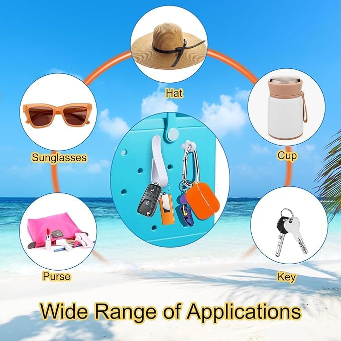 Image of Mity rain Key Holder for Bogg Bag, Accessories for Bogg Bags Original X Large, Insert Charm Carabiner Keychain for Beach Bag