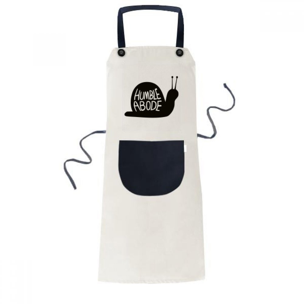 Tablier noir escargot DIYthinker bavoir de cuisine 70x67cm avec poche pour hommes et femmes