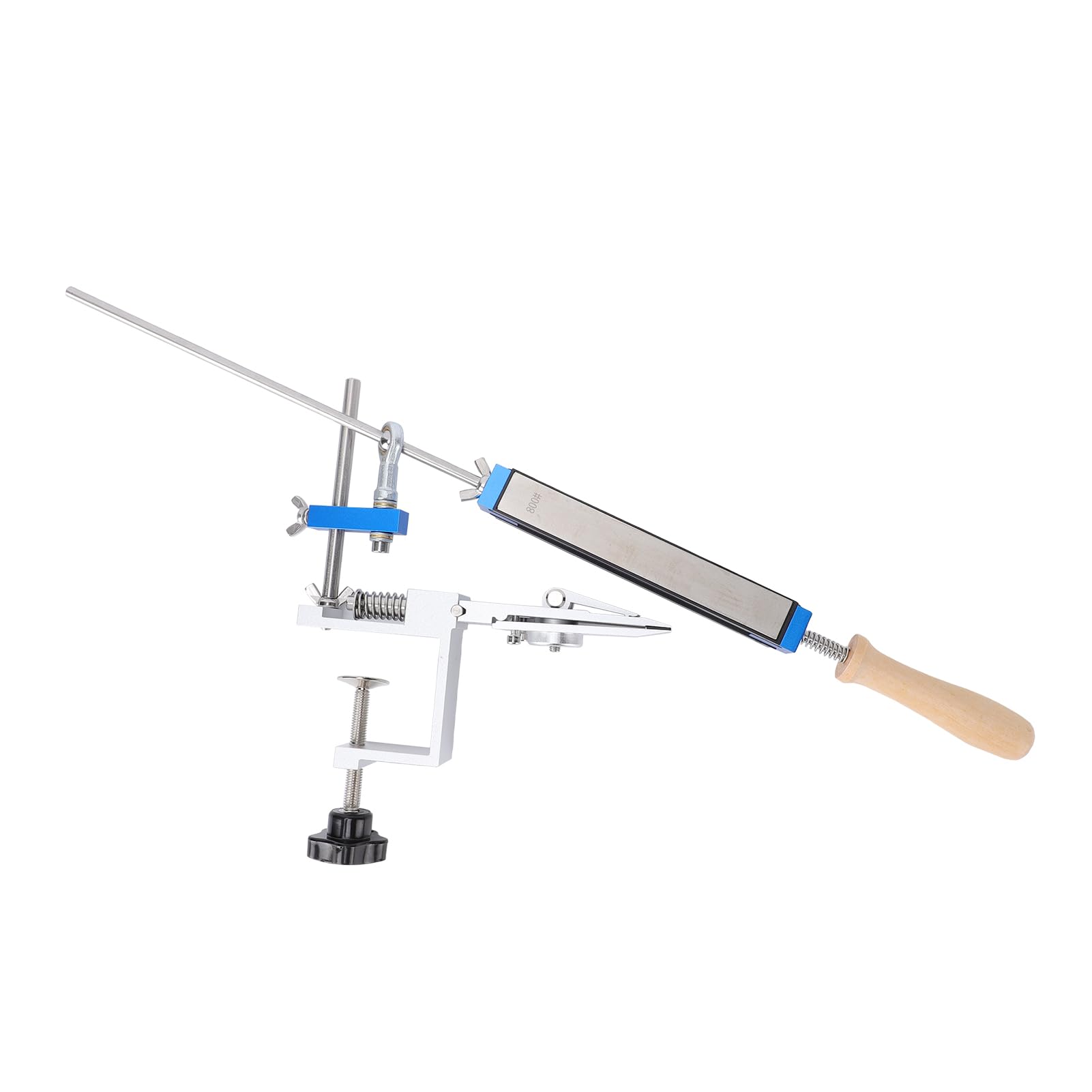 Eujgoov Kit per Affilare i Coltelli, Affilatore Guidato in Lega di Alluminio con 4 Pietre di Grana 150 400 800 2000, Controllo dell'angolo di Precisione da 14 a 32 Gradi per Coltelli Pieghevoli da