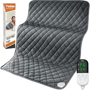 35″x20″ King Size Heating Pad for Back Pain & Cramps Relief Electric Heating Pad for Body Moist&Dry Heat Pad for Neck Shoulder Heat Pad Auto Shut Off Temperature Settings Machine Washable Gray