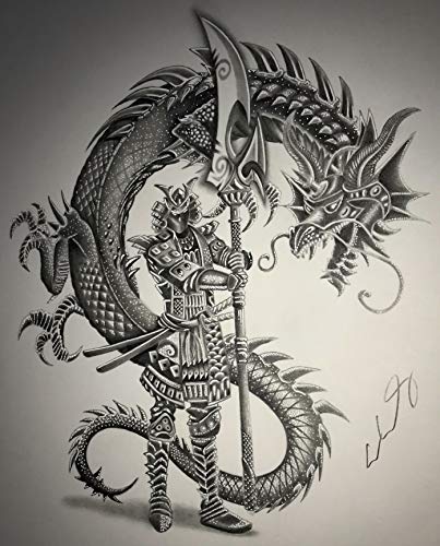 Samurai Dragon Print