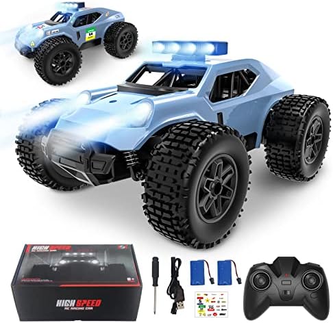 RC Car 1:20 Scale Remote Control Toy Car, 2WD High Speed 30 Km/h All Terrains Electric Toy Off Road RC Car with Two Rechargeable Battery for Boys Kids and Adults Gift