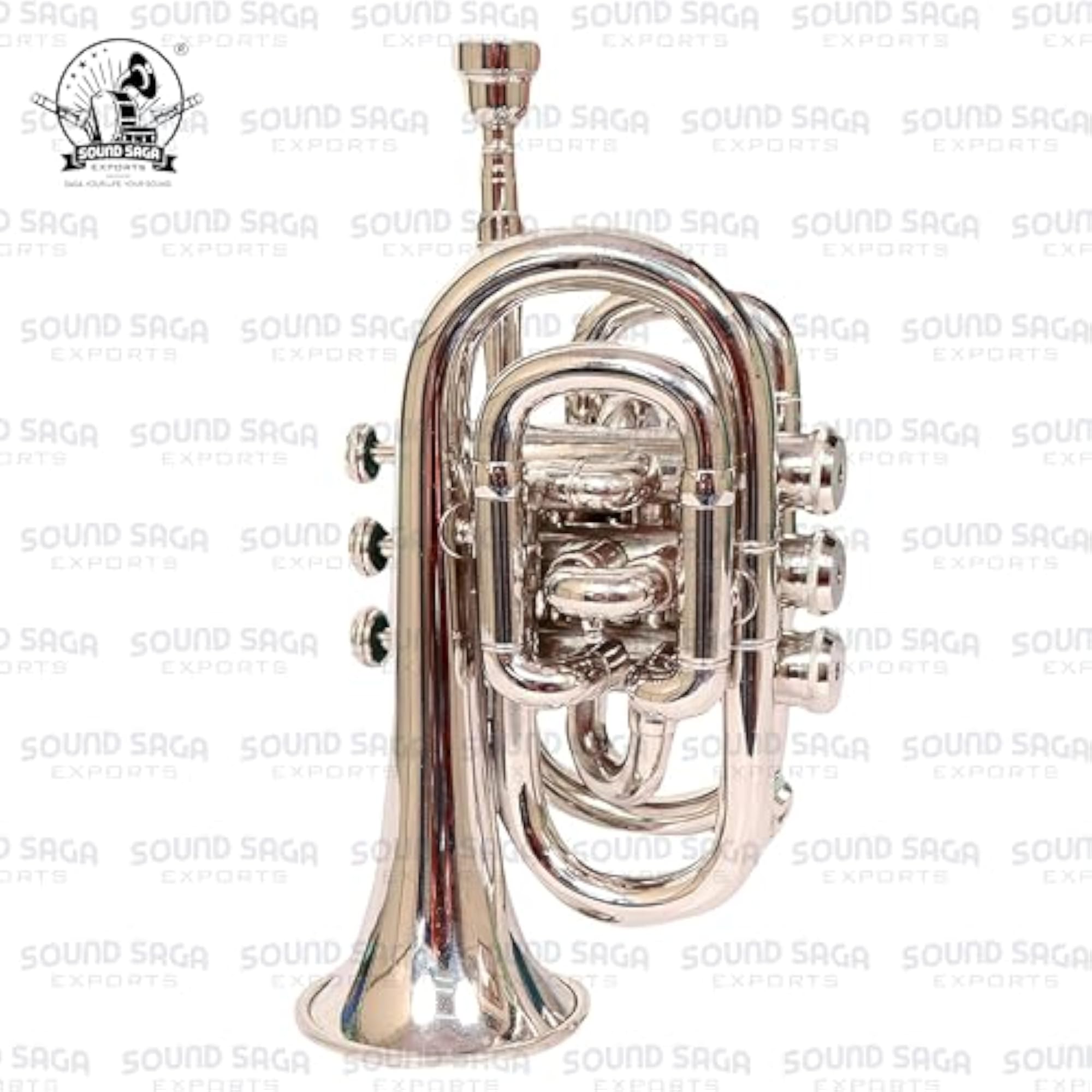 Pocket Trumpet with Accessories Including Mouthpiece & Case