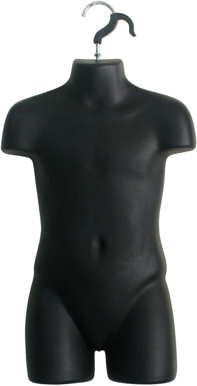 Black 3/4 Child Mannequin Torso