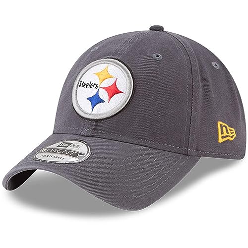 New Era NFL Core Classic 9TWENTY Graphite Adjustable Hat Cap One Size Fits All (Pittsburgh Steelers Graphite)